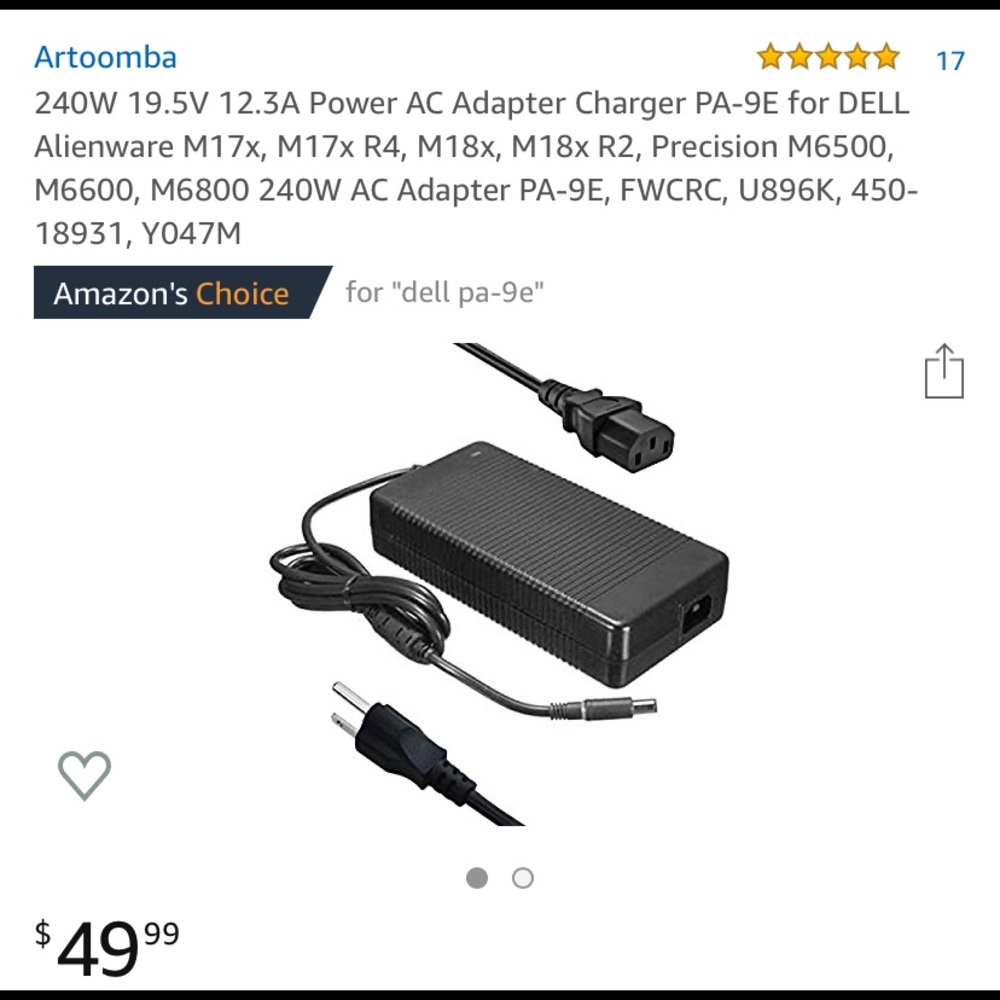 Power adapter for dell computer